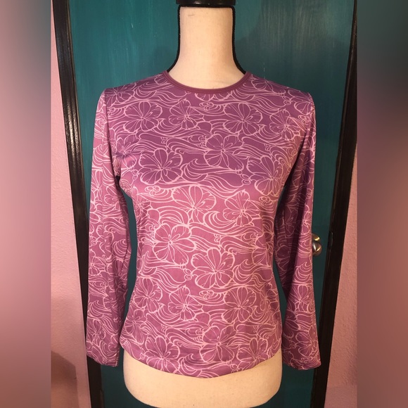 Patagonia Apilene Purple Floral Long Sleeve - Picture 1 of 14